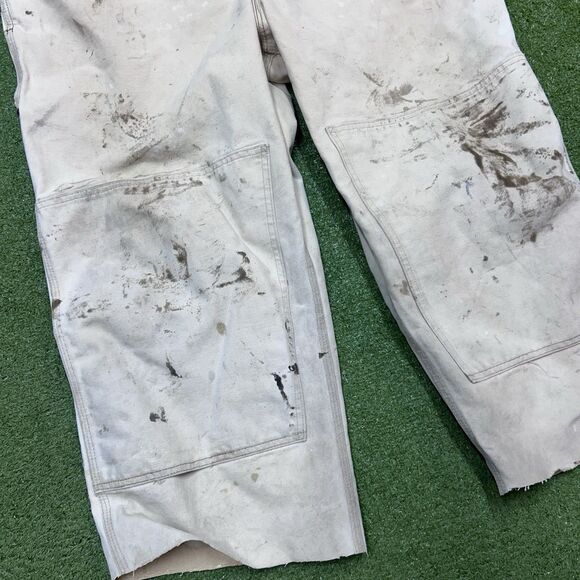 Carhartt Dungarees Adult 46x22 Overalls Double Knee Bib Duck Canvas USA Men - Picture 3 of 11